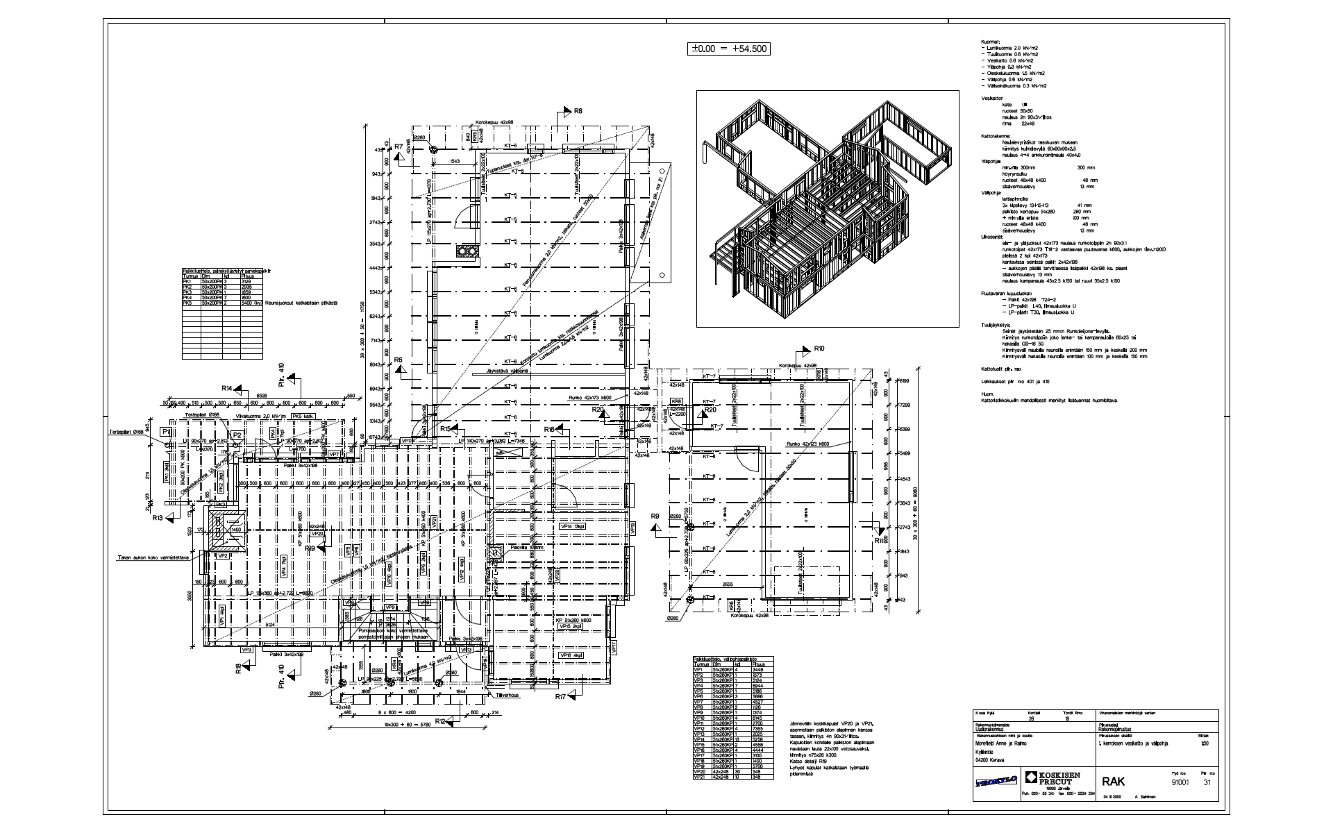 Timber Frame Layout drawing