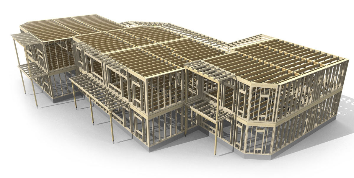 Timber framing 3D BIM model