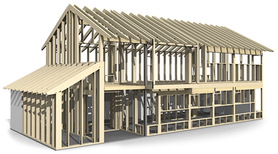 Timber framing 3D BIM model